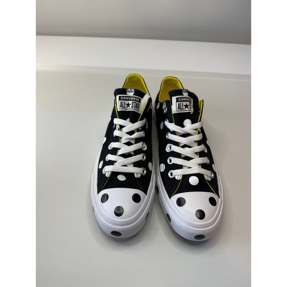 Converse All Star Ox Polka Dot Navy White Yellow 560628F Womens 8.5 New - Picture 6 of 7